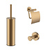 Toilet Accessoires Set Stria Mat Bruin Brons PVD-Gecoat  - Toiletborstelhouder + Toiletrolhouder + Handdoekhaak