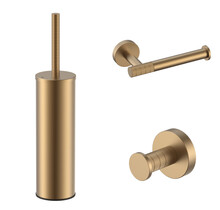 Toilet Accessoires Set-2 Stria Mat Bruin Brons PVD - Toiletborstelhouder + Toiletrolhouder + Handdoekhaak