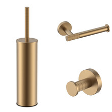 Toilet Accessoires Set-2 Stria Mat Bruin Brons PVD - Toiletborstelhouder + Toiletrolhouder + Handdoekhaak