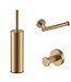 Toilet Accessoires Set-2 Stria Mat Bruin Brons PVD - Toiletborstelhouder + Toiletrolhouder + Handdoekhaak