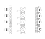 Afbouwdeel Aloni STRIA PVD-gecoat Mat Bruin Brons 3-weg inbouw douche thermostaat