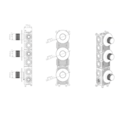 Afbouwdeel Aloni STRIA Mat Bruin Brons (PVD-Gecoat) 2-weg inbouw douche thermostaat