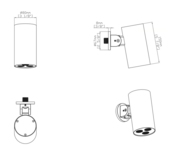 Hoofddouche Uniforma Cilinder Mat Bruin Brons PVD-gecoat 15x8cm - Wandmontage Kantelbaar