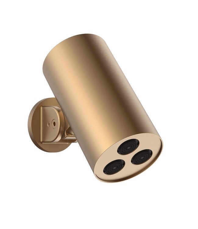 Hoofddouche Uniforma Cilinder Mat Bruin Brons PVD-gecoat 15x8cm - Wandmontage Kantelbaar