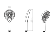 Handdouche 3-standen Aloni Uniforma ABS Mat Bruin Brons ( PVD-gecoat)