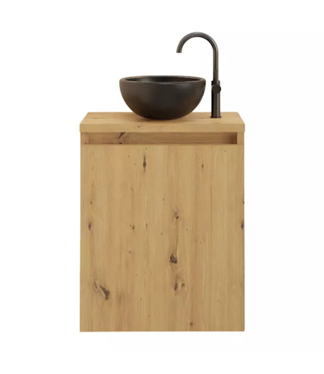 Toiletmeubel Gliss Echo Artisan Eiken 40x50cm met toppaneel Wit