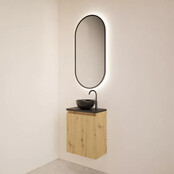 Toiletmeubel Gliss Echo Artisan Eiken 40x50cm met toppaneel Wit