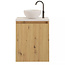 GLISS DESIGN Toiletmeubel Gliss Echo Artisan Eiken 40x50cm met toppaneel Wit