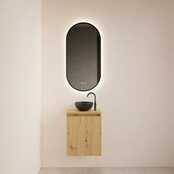 Toiletmeubel Gliss Echo Artisan Eiken 40x50cm met toppaneel Zwart