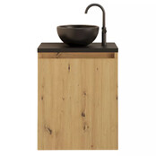 Toiletmeubel Gliss Echo Artisan Eiken 40x50cm met toppaneel Zwart