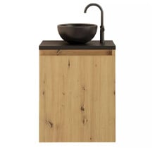 Toiletmeubel Gliss Echo Artisan Eiken 40x50cm met toppaneel Zwart