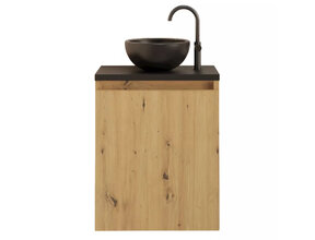 Toiletmeubel Gliss Echo Artisan Eiken 40x50cm met toppaneel Zwart