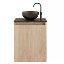 Toiletmeubel Gliss Echo Kastanje 40x50cm met toppaneel Zwart