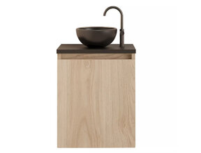 Toiletmeubel Gliss Echo Kastanje 40x50cm met toppaneel Zwart