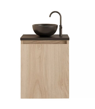 GLISS DESIGN Toiletmeubel Gliss Echo Kastanje 40x50cm met toppaneel Zwart
