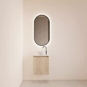 Toiletmeubel Gliss Echo Kastanje 40x50cm met toppaneel Zwart