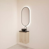 Toiletmeubel Gliss Echo Kastanje 40x50cm met toppaneel Wit