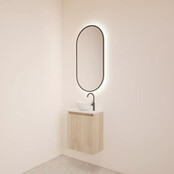 Toiletmeubel Gliss Echo Kastanje 40x50cm met toppaneel Wit