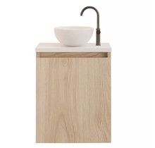 Toiletmeubel Gliss Echo Kastanje 40x50cm met toppaneel Wit