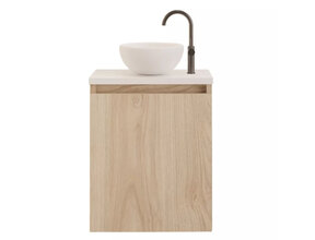 Toiletmeubel Gliss Echo Kastanje 40x50cm met toppaneel Wit