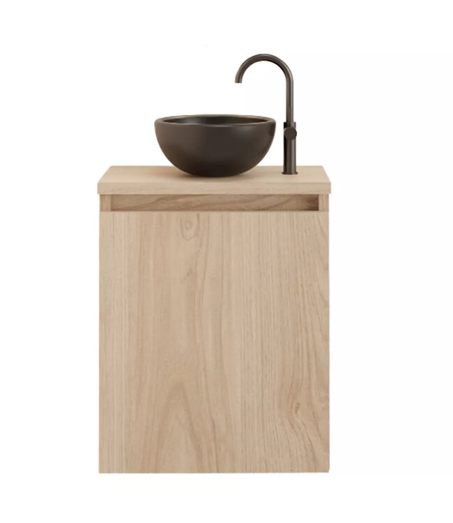 Toiletmeubel Gliss Echo Kastanje 40x50cm met toppaneel Wit