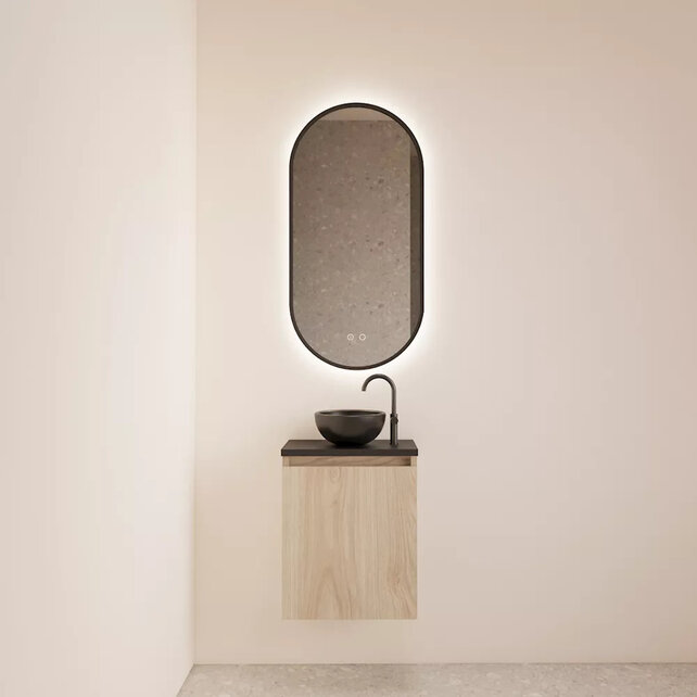 Toiletmeubel Gliss Echo Kastanje 40x50cm met toppaneel