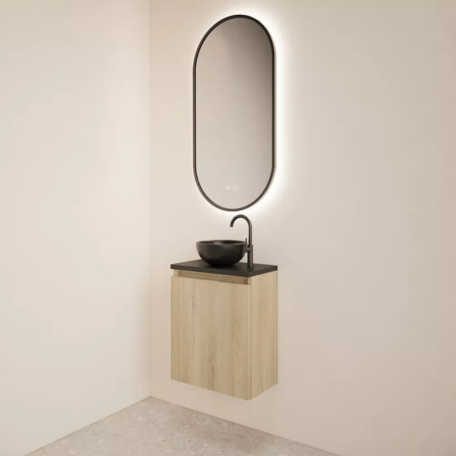 Toiletmeubel Gliss Echo Evoke 40x50cm met toppaneel Zwart