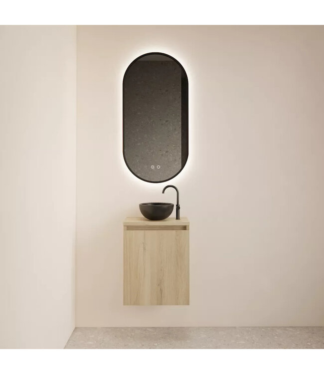 Toiletmeubel Gliss Echo Evoke 40x50cm met toppaneel Zwart