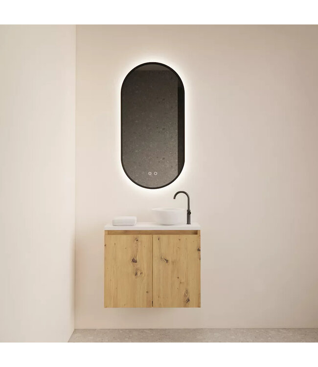 Toiletmeubel Gliss Echo Artisan Eiken 60x50cm met toppaneel