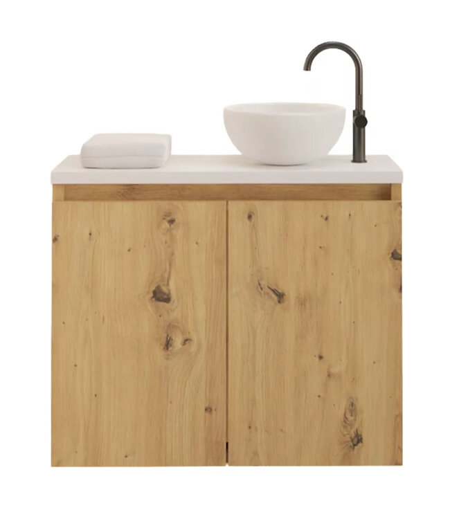 Toiletmeubel Gliss Echo Artisan Eiken 60x50cm met toppaneel