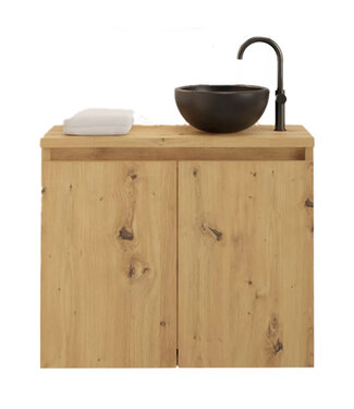 GLISS DESIGN Toiletmeubel Gliss Echo Artisan Eiken 60x50cm met toppaneel