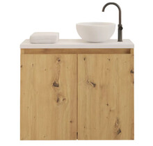 Toiletmeubel Gliss Echo Artisan Eiken 60x50cm met toppaneel Wit