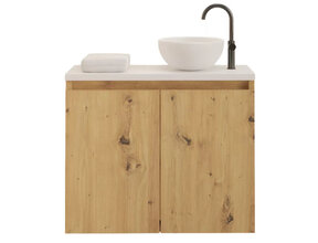Toiletmeubel Gliss Echo Artisan Eiken 60x50cm met toppaneel Wit