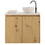 GLISS DESIGN Toiletmeubel Gliss Echo Artisan Eiken 60x50cm met toppaneel Wit