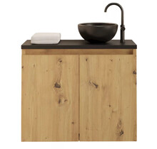 Toiletmeubel Gliss Echo Artisan Eiken 60x50cm met toppaneel Zwart