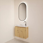 Toiletmeubel Gliss Echo Artisan Eiken 60x50cm met toppaneel Zwart