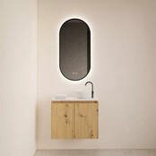 Toiletmeubel Gliss Echo Artisan Eiken 60x50cm met toppaneel Zwart