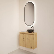Toiletmeubel Gliss Echo Artisan Eiken 60x50cm met toppaneel Zwart