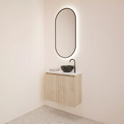 Toiletmeubel Gliss Echo Kastanje 60x50cm met toppaneel Zwart