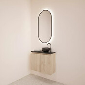 Toiletmeubel Gliss Echo Kastanje 60x50cm met toppaneel Wit