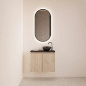 Toiletmeubel Gliss Echo Kastanje 60x50cm met toppaneel Wit