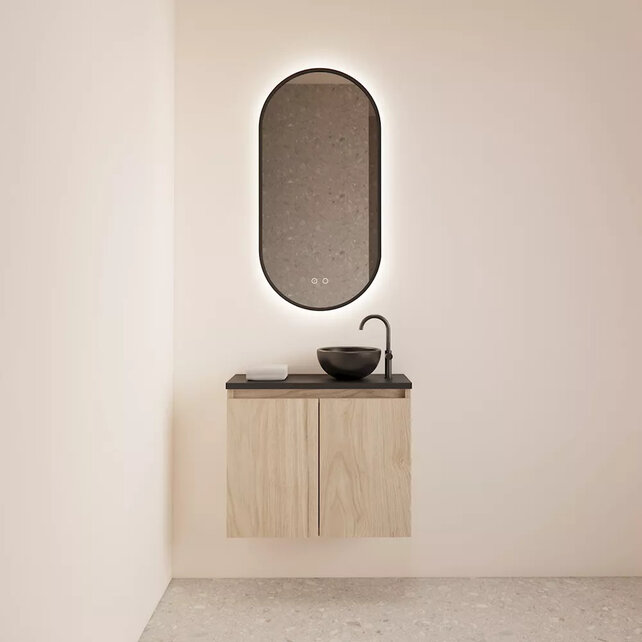 Toiletmeubel Gliss Echo Kastanje 60x50cm met toppaneel