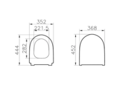 Wc bril VitrA Sento Mat Grijs - Softclose Slim toiletzitting