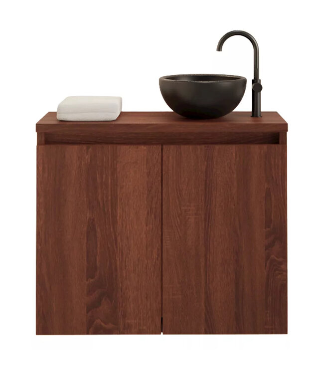 Toiletmeubel Gliss Echo Choco Eiken 60x50cm met toppaneel