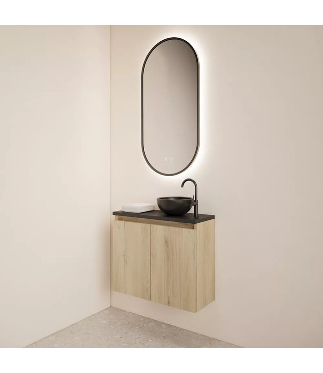 Toiletmeubel Gliss Echo Evoke 60x50cm met toppaneel Zwart