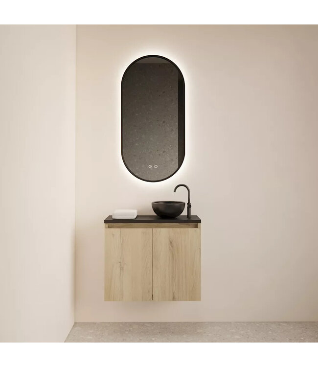 Toiletmeubel Gliss Echo Evoke 60x50cm met toppaneel Zwart