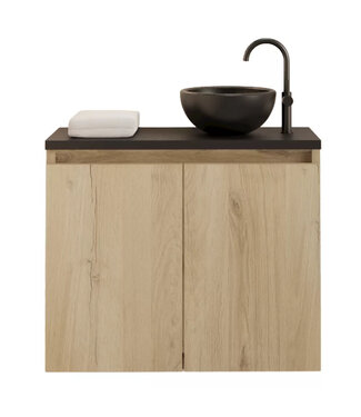 GLISS DESIGN Toiletmeubel Gliss Echo Evoke 60x50cm met toppaneel Zwart