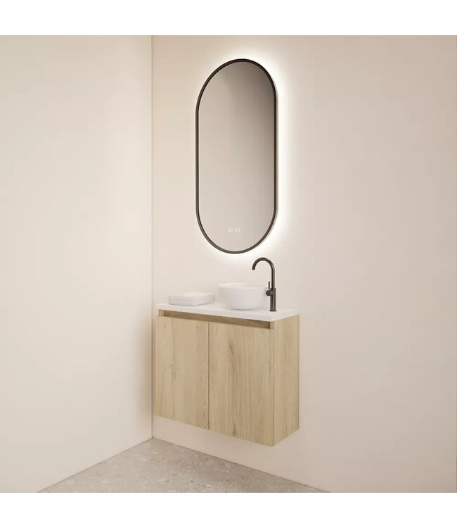 Toiletmeubel Gliss Echo Evoke 60x50cm met toppaneel Zwart