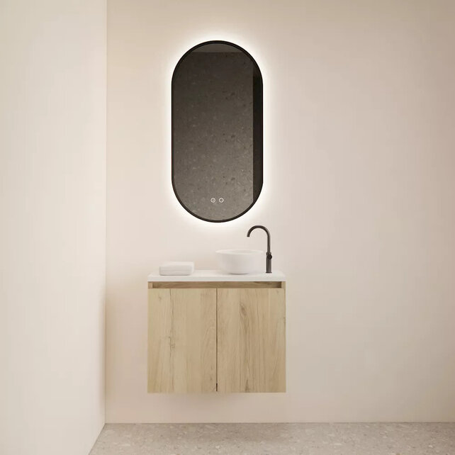 Toiletmeubel Gliss Echo Evoke 60x50cm met toppaneel Zwart