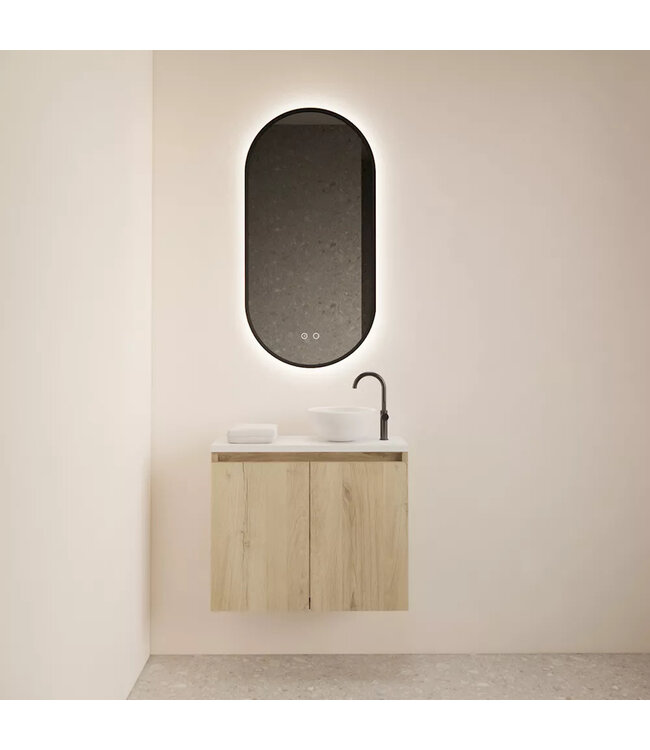 Toiletmeubel Gliss Echo Evoke 60x50cm met toppaneel Zwart